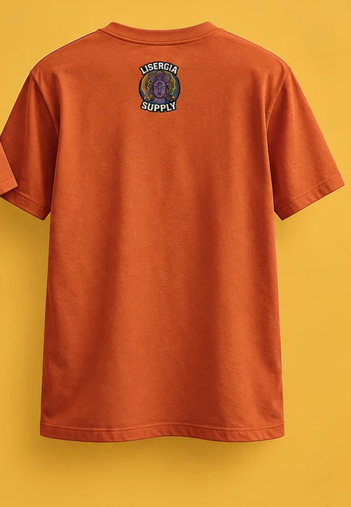 Lisergia Peace laranja — costas (mockup)
