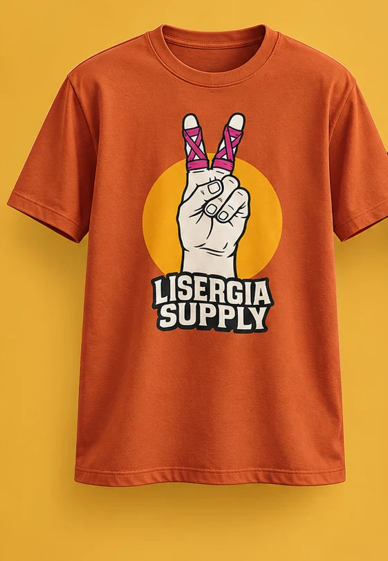 Lisergia Peace laranja — frente (mockup)