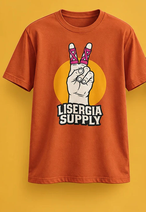 Lisergia Peace laranja — frente (mockup)